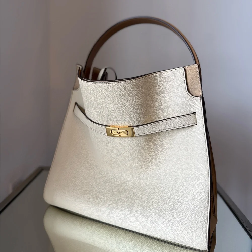 Tory Burch Lee Radziwill Pebbled Leather Double Bag $1,320